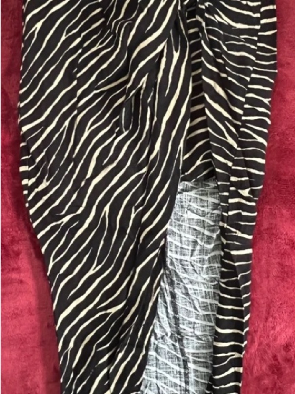 Forever 21 Black and Tan Zebra-Print Asymmetrical Wrap Skirt